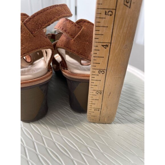 Merrell Sirah Wedge Sandal Size 7 Peep Toe Ankle Buckle Strap Prairie Brown Boho - Picture 6 of 7